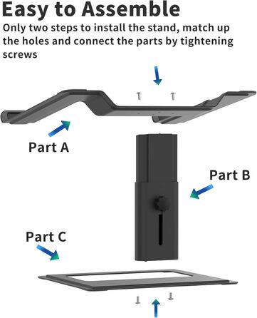 Підставка для ноутбука Soundance настільна, регульована, чорна, 10-17.3 дюймів