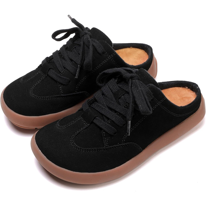 Тапочки жіночі UBFEN, теплі мюлі, плюшеві, з антиковзким покриттям, чорні, 42 EU