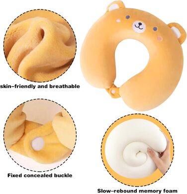 Подушка для шиї Tier Reisekissen з ефектом пам'яті, колір сірий (кіт)