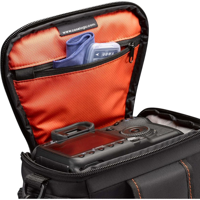 Сумка для камери Case Logic DCB306K SLR з ремінєм та ручкою, чорно-червона