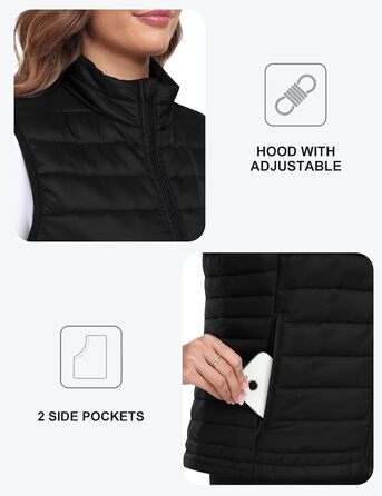 Легка жіноча жилетка MoFiz без рукавів: ідеальна для активного відпочинку, туризму та подорожей. Чорний колір, розмір M