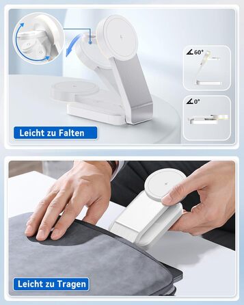 3-в-1 Станція Бездротової Зарядки: iPhone, Apple Watch, AirPods (Біла)