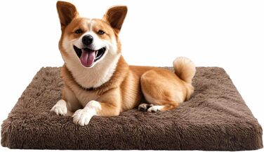 Килимок для собак MDDK, 75x50x8 см, плюшевий, коричневий