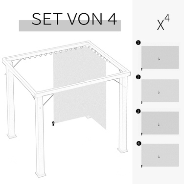 Outsunny Gazebo 3x4 m with 4 Side Panels, Polyester Party Tent in Beige, 352 x 205 cm, ideal for garden parties
