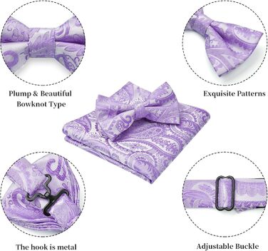 Метелик HISDERN для чоловіків, однотонний, регульований, для вечірки/весілля (фіолетовий)