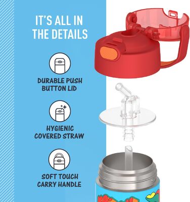 Термос Thermos Funtainer 340 мл, фіолетовий/блакитно-зелений, 12 oz