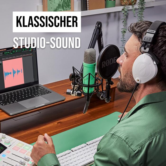 Мікрофон RØDE NT1 Signature Series – конденсаторний, велика мембрана, зі штативом, поп-фільтром та XLR-кабелем для запису вокалу, музики, стрімінгу та подкастів