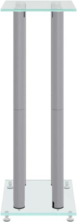 Підставка для колонок vidaXL, 2 шт., з 4 ніжками, антиковзаючі, скло (срібло)