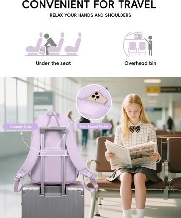 Рюкзак Tanou для дівчаток, шкільний набір: рюкзак, сумка через плече та пенал. Шкільний рюкзак для підлітків та школярів, фіолетовий колір