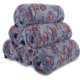 М'яка флісова ковдра для собак та котів BVAGSS, 6 шт., 60 x 40 см, блакитна