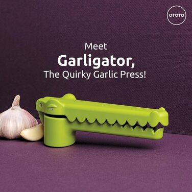 OTOTO Alligator Garlic Press with Ergonomic Handle - Fun Gifts
