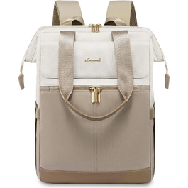 Сумка-рюкзак LOVEVOOK для жінок, водонепроникний рюкзак для ноутбука, шкільна сумка для підлітків, елегантний рюкзак для щодня, 15.6 дюймів, сумка для роботи, сумка для вчителя, рюкзак для подорожей, бежевий та хакі