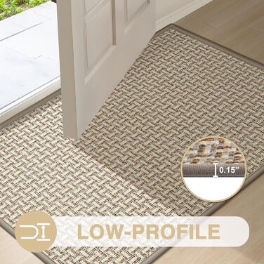 Придверний килимок LEKEEPGO протиковзкий вологопоглинаючий (сірий, 43x75 см) — універсальний килимок для входу, дому та вулиці, що миється