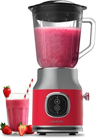Cecotec Standmixer RetroTwist Red: 800W, Pulse, 1L, Титанове покриття, Червоний, Vintage-дизайн