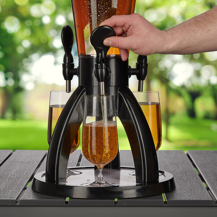 Relaxdays 4 l Beer Tower with 3 Taps