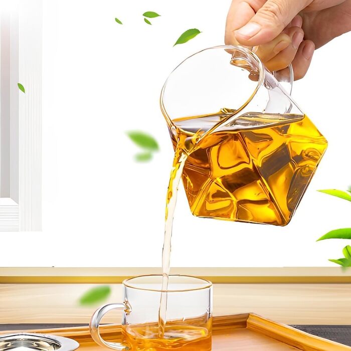 Скляний чайник LiRiQi з ситом із нержавіючої сталі, термостійкий заварник для чаю з кришкою, 950 мл, для зеленого, чорного та фруктового чаю