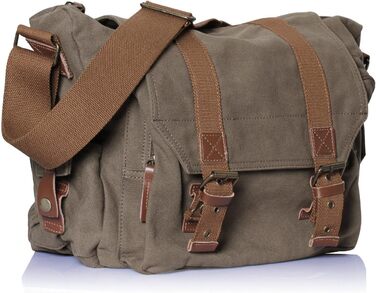 Сумка для фотоапарата DSLR з м'якою вставкою, Canvas Messenger Bag у вінтажному стилі, 34x13x27 см, Оливково-зелена