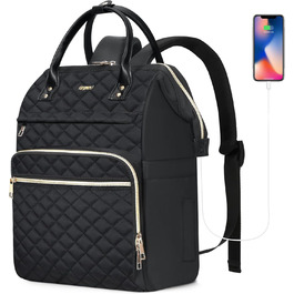 Жіночий рюкзак з відділом для ноутбука 15.6 дюймів, шкільний рюкзак для дівчаток та підлітків, сумка для університету, робочий рюкзак, подарунок для жінок, водонепроникний, чорний S41-x