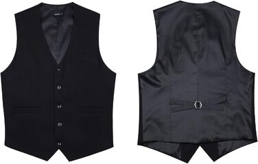 Чоловіча жилетка для весілля та свят HISDERN, бавовна, однотонна, чорна (M)