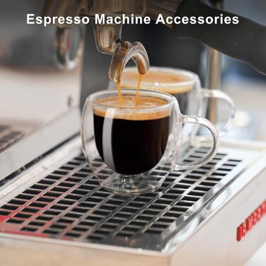 Набір з 2 еспресо-чашок PARACITY, подвійні стінки, 75 мл, з ручкою, з боросилікатного скла, аксесуари для еспресо