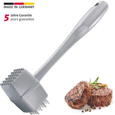 Молоток для м'яса та стейків Westmark Steakmaster, 23,8 см, нержавіюча сталь/алюміній, харчове покриття, сріблястий