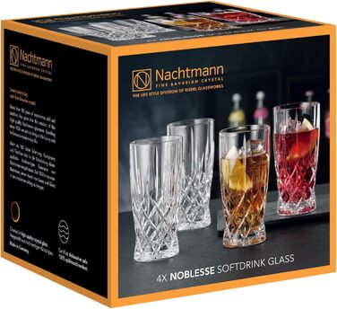 Набір склянок Nachtmann Noblesse 350 мл, 4 шт, кришталь, для води, соку, міцного скла, підходять для посудомийної машини