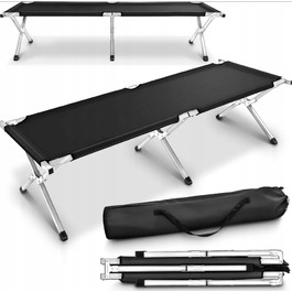 Розкладне туристичне ліжко TRESKO 210x72 см, до 150 кг, чорне
