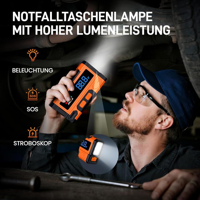 Powerbank для автомобіля Starthilfe 7000A-JDMCAR: пусковий пристрій з LCD екраном та ліхтариком