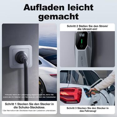 Кабель зарядки для електромобіля Type 2, 3.6kW, 5м, 6A-16A, LED-індикатор, IP65, EC11