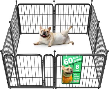 Вигул для цуценят FXW Rollick: для двору, кемпінгу, маленьких та середніх собак | 8 панелей, 60 см, чорний