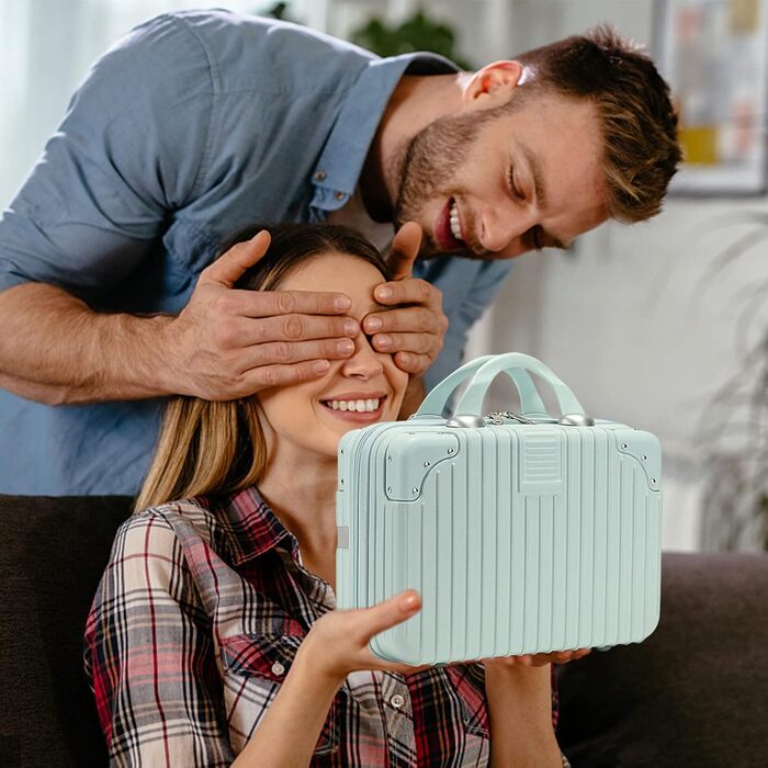 Waterproof Cosmetic Case Makeup Bag Lightweight Carry-on Beauty Case with Handle and Zipper, Women's Wear-resistant Hard Shell Toiletry Bag for Travel Excursion