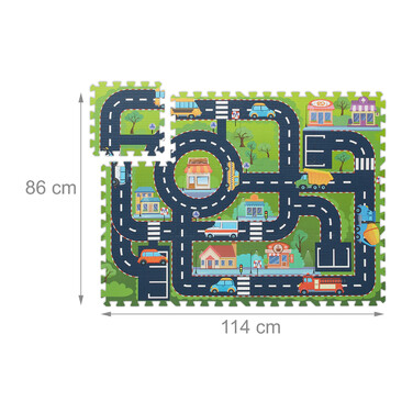 Relaxdays Puzzle Mat Road