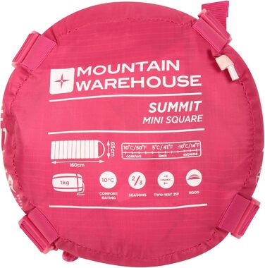 Дитячий спальний мішок Mountain Warehouse Summit - легкий, рожевий, з кишенею