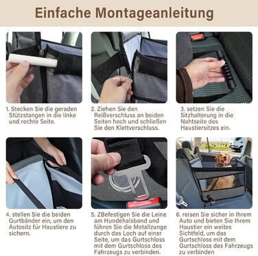 Автокрісло для собак середніх та маленьких порід – водовідштовхувальне, сіре. З безпечним ременем та сіткою. Зручне та компактне.