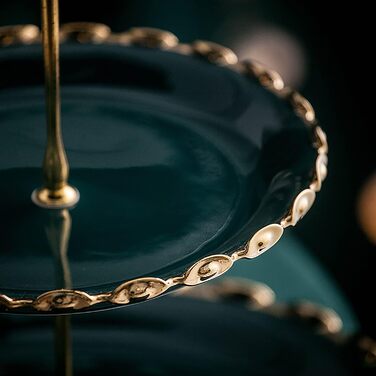 Керамічна підставка для капкейків YA JU на 3 яруси, 3-ярусна вежа для випічки, підставка для десертів, цукерок, фруктів, Candy Bar, вечірки, декор, найкращий подарунок (Зелена)