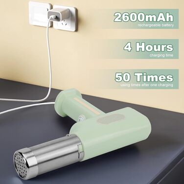 Електрична машинка для макаронів з акумулятором 2600mAh, 5 формами для локшини, 3 насадками для ковбаси, лопаткою та мірним стаканом, автоматична прес-машина для пасти, портативна