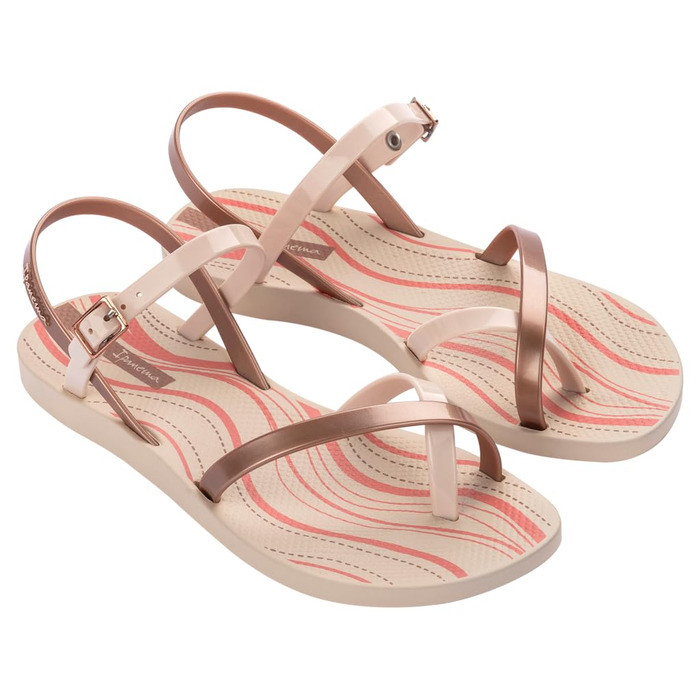 Босоніжки жіночі Ipanema Fashion Sand Viii T-Spangen, бежеві металік-рожеві, 37 EU