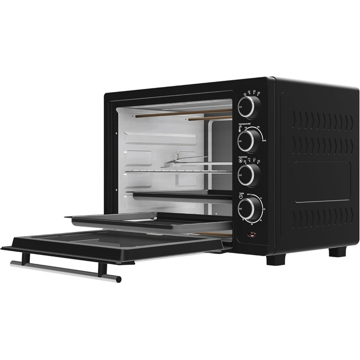 Міні-піч TurboTronic 35л з конвекцією, чорна, 1600W, з 2 дека, таймером, функцією грилю та піци