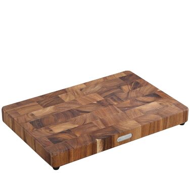 Zassenhaus Hackblock | 45cm x 30cm x 4.5cm | Sustainable Acacia Wood Forehead Block | Dark Brown | Kitchen Wood Board | Solid Cutting Board for Chopping and Slicing Fruit, Vegetables, Meat and More