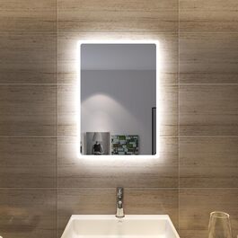 Дзеркало для ванної кімнати SONNI з підсвічуванням 60x40 см, LED, IP44, біле