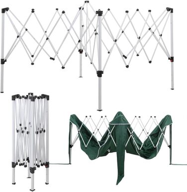 Foldable Pavilion 3x3m incl. Bag | Water-resistant, UV 50+ Protection | Pop-Up Tent, Foldable Pavilion Garden Tent, Party Tent, Capri | Click System Metal Frame (Green)