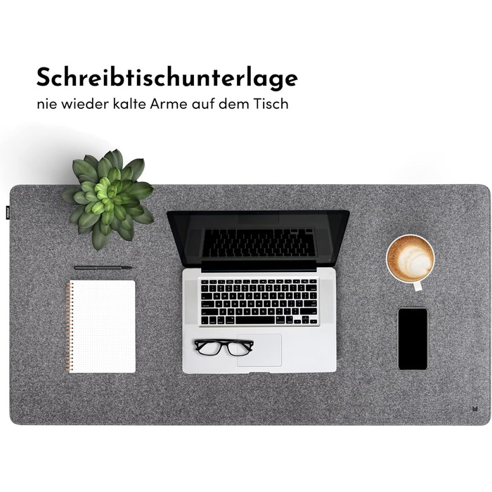 Підкладка під стіл FORMGUT з фетру, 90x30 см (світло-сірий) - килимок для ноутбука, XXL мишка, підкладка на стіл