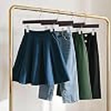 Набір дерев'яних вішаків для штанів та спідниць Quality Hangers з регульованими затискачами, лотовий дерев'яний матеріал, колір махагон, 10 шт.