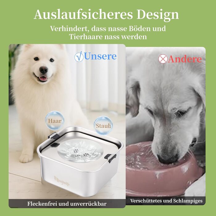 Миска для собак 3L без облизування, миска для пиття з нержавіючої сталі 304, миска для собак з неслизьким дном, для середніх та маленьких собак, придатна для миття в посудомийній машині