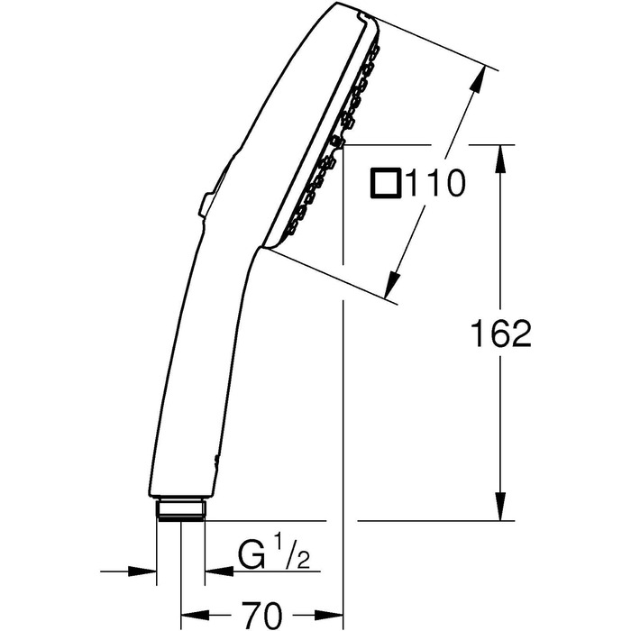 Душова лійка GROHE Vitalio 110, водозберігаюча, 8 л/хв, 2 струмені, регулюється, універсальний підключення, захисний кільце, кругла, хром, 26397001