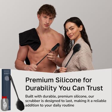 Силіконовий скребок для спини з довгою ручкою - восьмикутна щітка для тіла для душу, ванни та пілінгу. Очищення шкіри, пілінг спини та ніжний силіконовий губка. Легке миття тіла.
