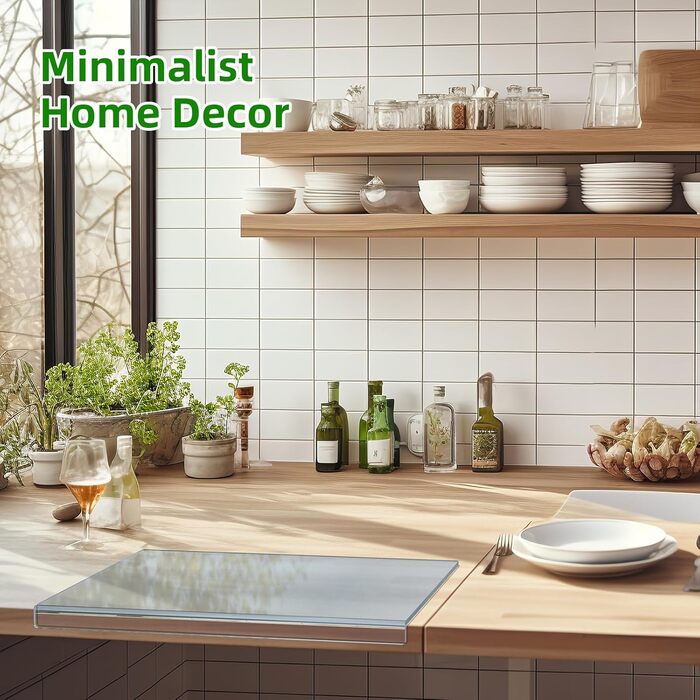 Акрилове обрізне дощечка SUBAER для кухні, прозоре, 58.4 x 43.2 см, з антиковзкими накладками