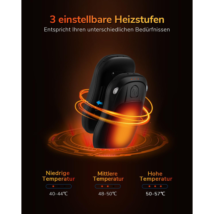 Електричний гріє для рук, перезаряджуваний, USB, набір 2 шт. (Помаранчевий)