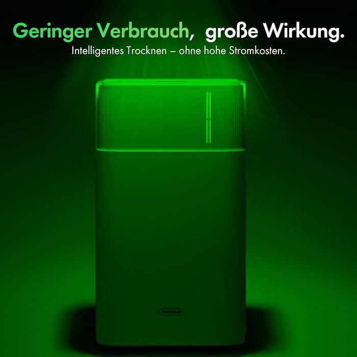 Електричний осушувач повітря VonHaus 20л/24г з Wi-Fi та додатком, для підвалу та приміщень до 20м², 41дБ, з режимом сну, таймером та зливом, сумісний з Alexa & Google Home