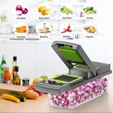 Набір для нарізки овочів Aliansheng 14 в 1: нарізник, кубик-нарізник, тертак для овочів та фруктів